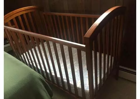 Wooden Crib w/ mattress
